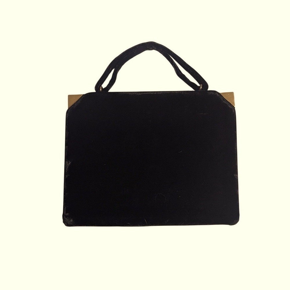 VTG Graceline Master Purse Black Velvet Handbag Matching Satin‎ Coin Purse MCM